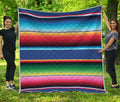 Ethnic Mexican Serape Pattern Print Quilt
