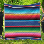 Ethnic Mexican Serape Pattern Print Quilt