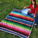 Ethnic Mexican Serape Pattern Print Quilt