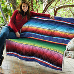 Ethnic Mexican Serape Pattern Print Quilt
