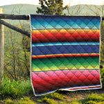 Ethnic Mexican Serape Pattern Print Quilt