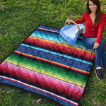 Ethnic Mexican Serape Pattern Print Quilt