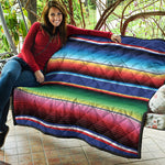 Ethnic Mexican Serape Pattern Print Quilt