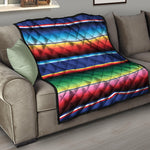 Ethnic Mexican Serape Pattern Print Quilt