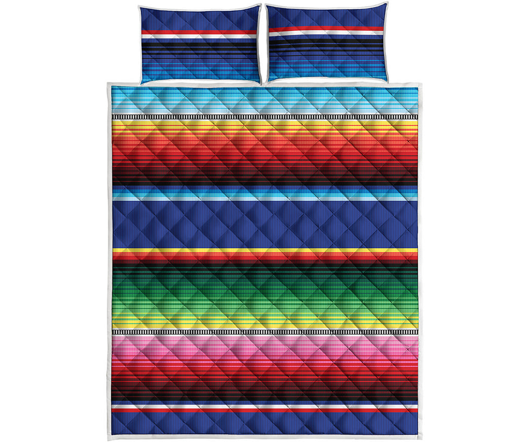 Ethnic Mexican Serape Pattern Print Quilt Bed Set