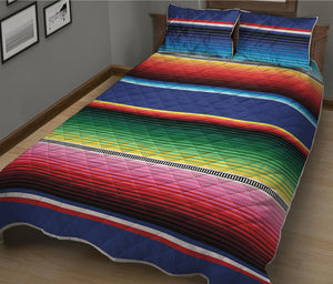 Ethnic Mexican Serape Pattern Print Quilt Bed Set