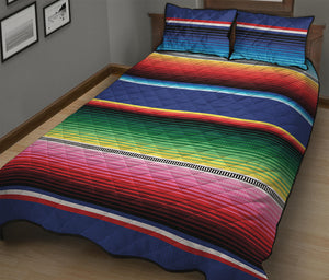 Ethnic Mexican Serape Pattern Print Quilt Bed Set