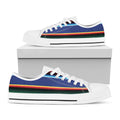 Ethnic Mexican Serape Pattern Print White Low Top Sneakers