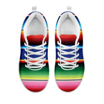 Ethnic Mexican Serape Pattern Print White Sneakers