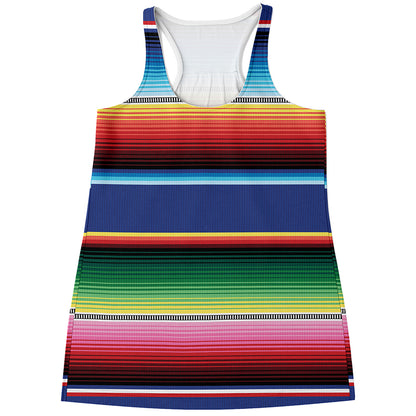 Ethnic Mexican Serape Pattern Print Women's Racerback Tank Top