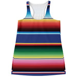 Ethnic Mexican Serape Pattern Print Women's Racerback Tank Top