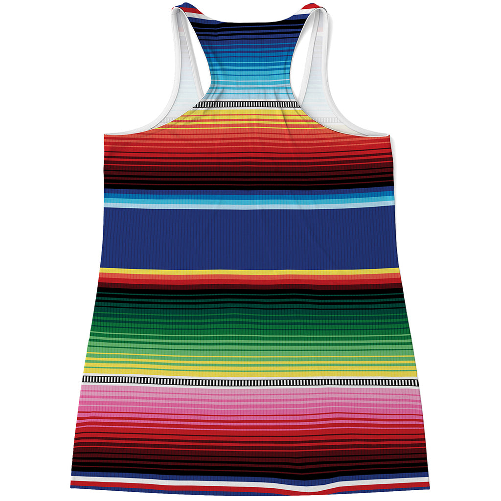 Ethnic Mexican Serape Pattern Print Women's Racerback Tank Top