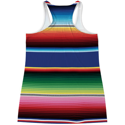 Ethnic Mexican Serape Pattern Print Women's Racerback Tank Top