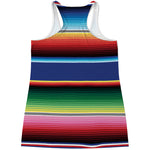 Ethnic Mexican Serape Pattern Print Women's Racerback Tank Top