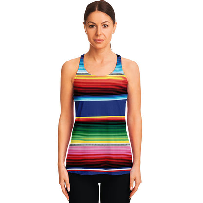 Ethnic Mexican Serape Pattern Print Women's Racerback Tank Top