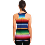 Ethnic Mexican Serape Pattern Print Women's Racerback Tank Top