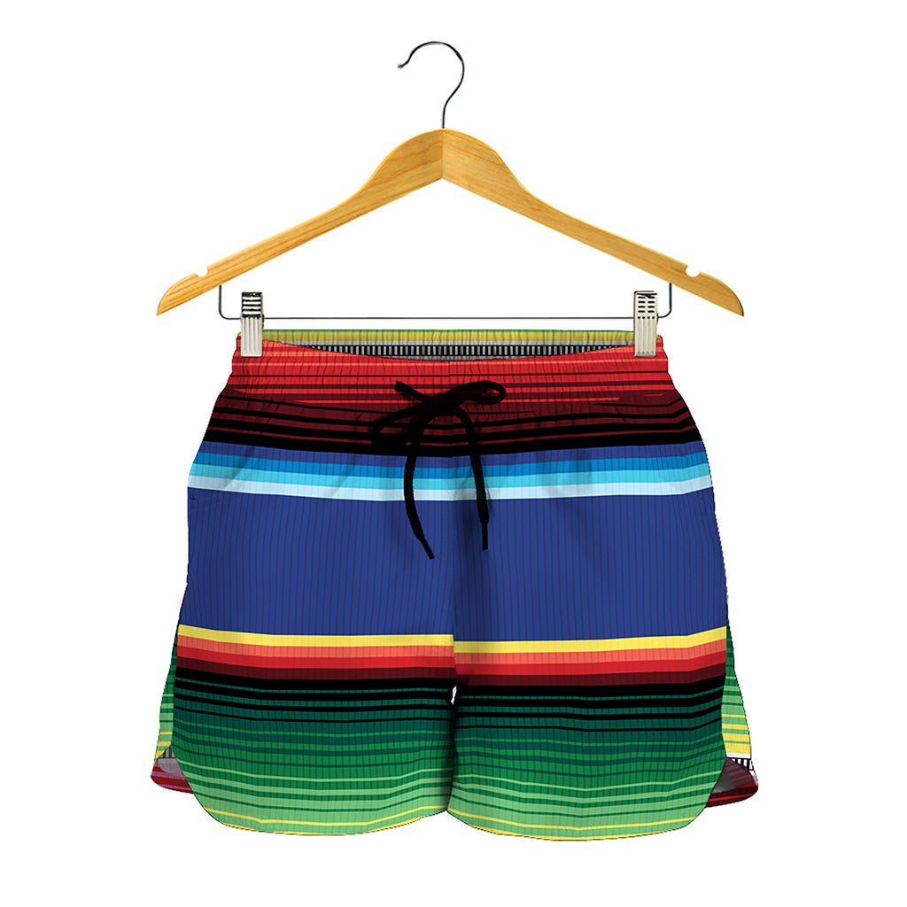 Ethnic Mexican Serape Pattern Print Women's Shorts