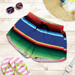 Ethnic Mexican Serape Pattern Print Women's Shorts