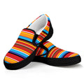 Ethnic Mexican Woven Pattern Print Black Slip On Sneakers