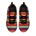 Ethnic Mexican Woven Pattern Print Black Sneakers