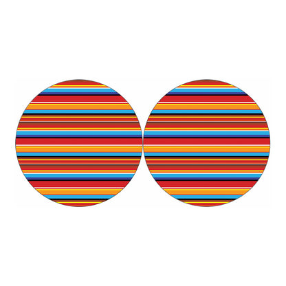 Ethnic Mexican Woven Pattern Print Car Coasters