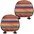 Ethnic Mexican Woven Pattern Print Car Headrest Covers