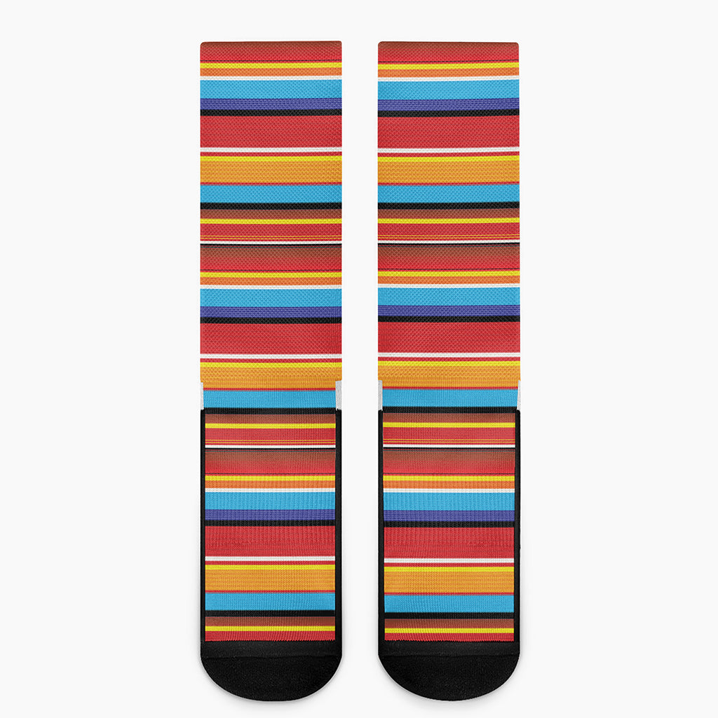 Ethnic Mexican Woven Pattern Print Crew Socks