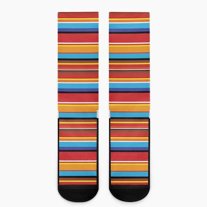 Ethnic Mexican Woven Pattern Print Crew Socks