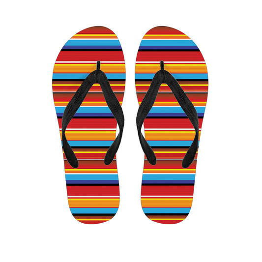 Ethnic Mexican Woven Pattern Print Flip Flops