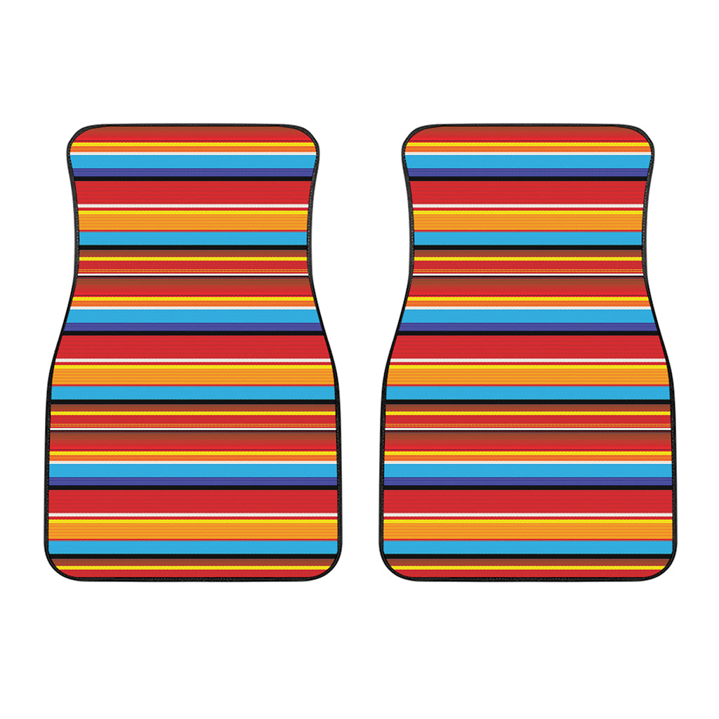 Ethnic Mexican Woven Pattern Print Front Car Floor Mats