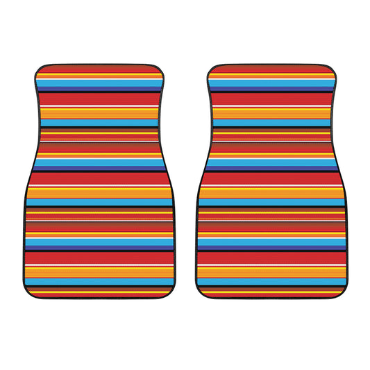 Ethnic Mexican Woven Pattern Print Front Car Floor Mats