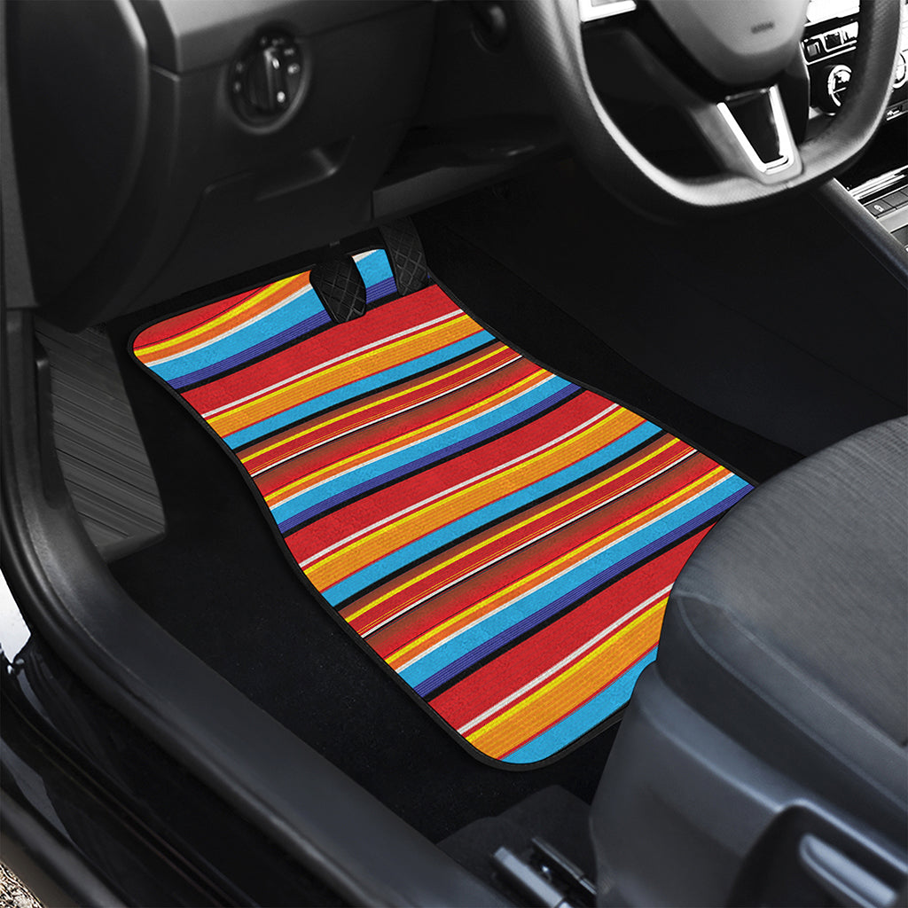 Ethnic Mexican Woven Pattern Print Front Car Floor Mats