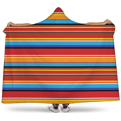 Ethnic Mexican Woven Pattern Print Hooded Blanket
