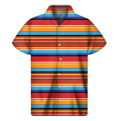 Ethnic Mexican Woven Pattern Print Men's Short Sleeve Shirt