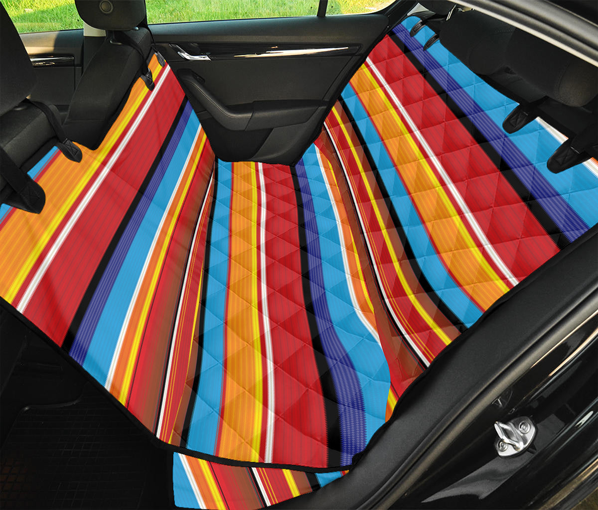 Ethnic Mexican Woven Pattern Print Pet Car Back Seat Cover