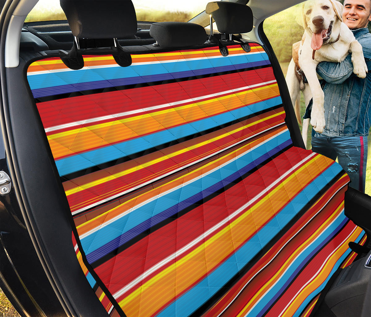 Ethnic Mexican Woven Pattern Print Pet Car Back Seat Cover