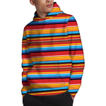 Ethnic Mexican Woven Pattern Print Pullover Hoodie