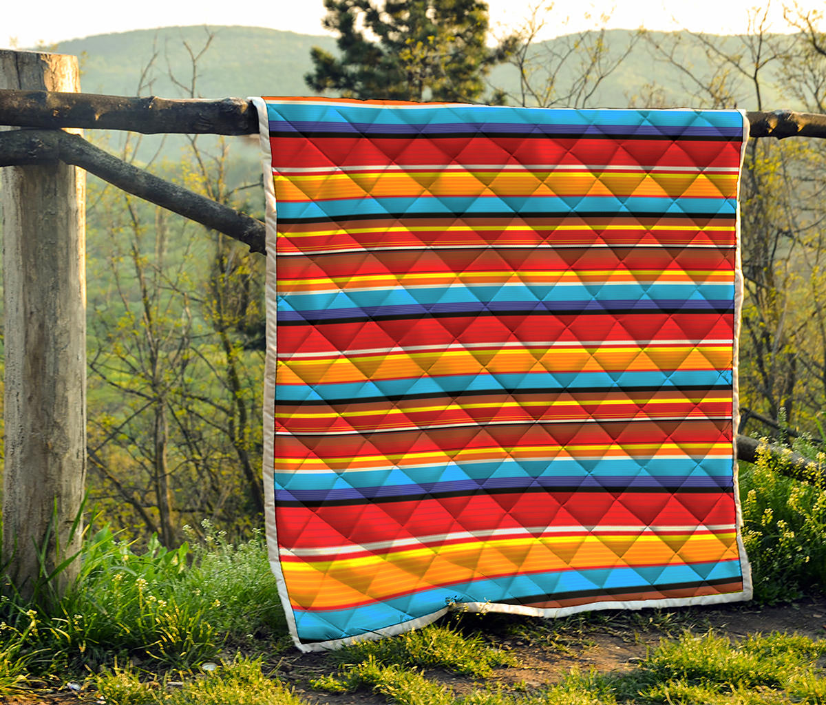 Ethnic Mexican Woven Pattern Print Quilt