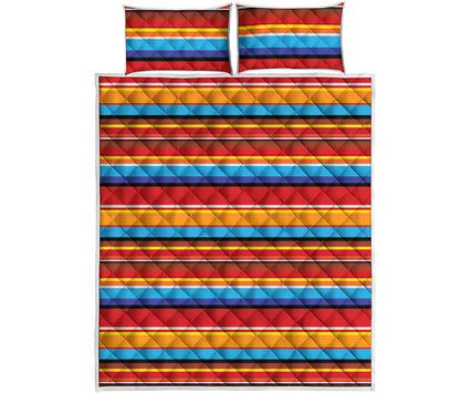 Ethnic Mexican Woven Pattern Print Quilt Bed Set