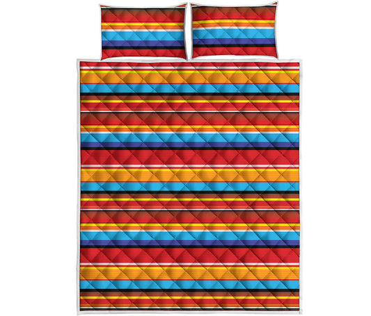 Ethnic Mexican Woven Pattern Print Quilt Bed Set