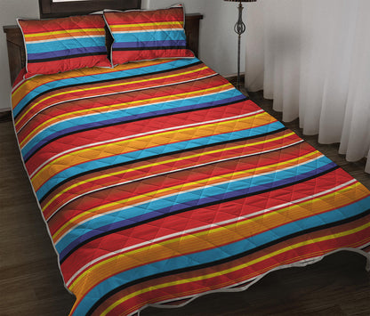 Ethnic Mexican Woven Pattern Print Quilt Bed Set