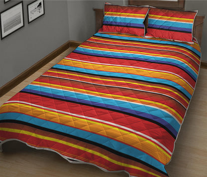 Ethnic Mexican Woven Pattern Print Quilt Bed Set