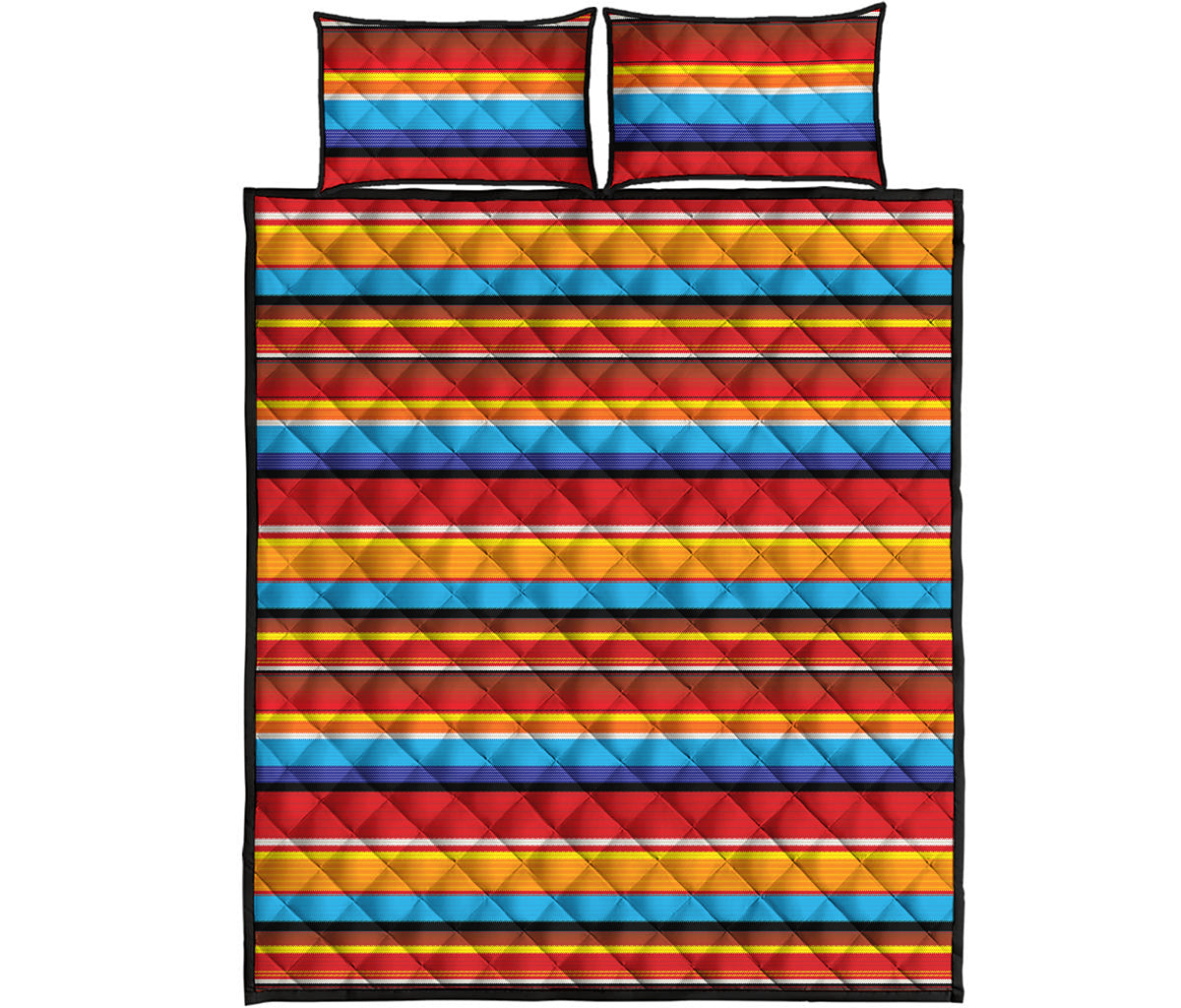 Ethnic Mexican Woven Pattern Print Quilt Bed Set
