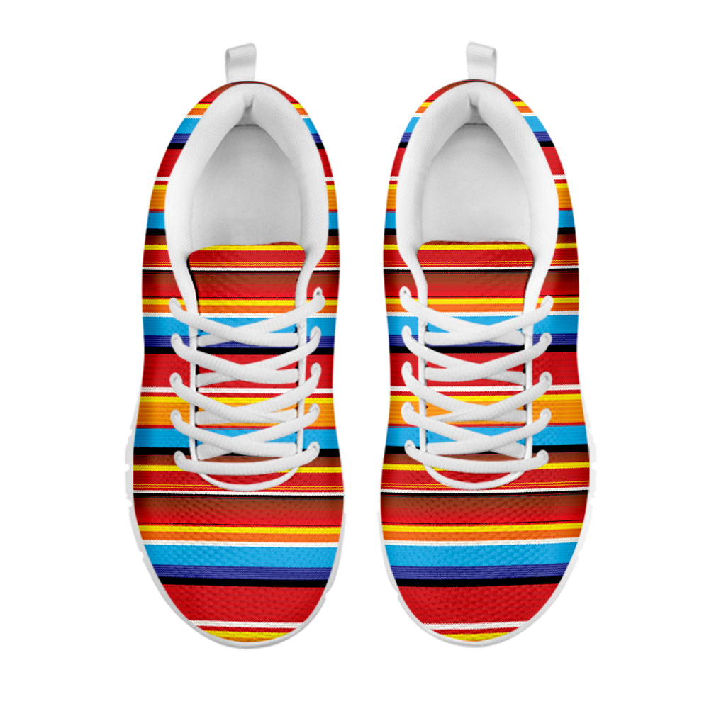 Ethnic Mexican Woven Pattern Print White Sneakers