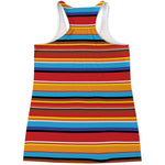 Ethnic Mexican Woven Pattern Print Women's Racerback Tank Top