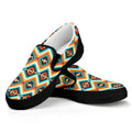 Ethnic Native American Pattern Print Black Slip On Sneakers