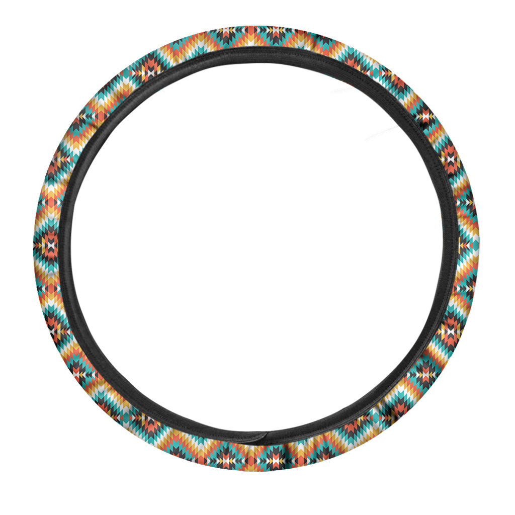 Ethnic Native American Pattern Print Car Steering Wheel Cover