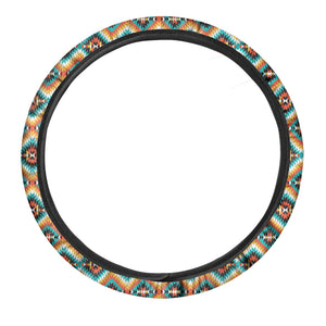 Ethnic Native American Pattern Print Car Steering Wheel Cover