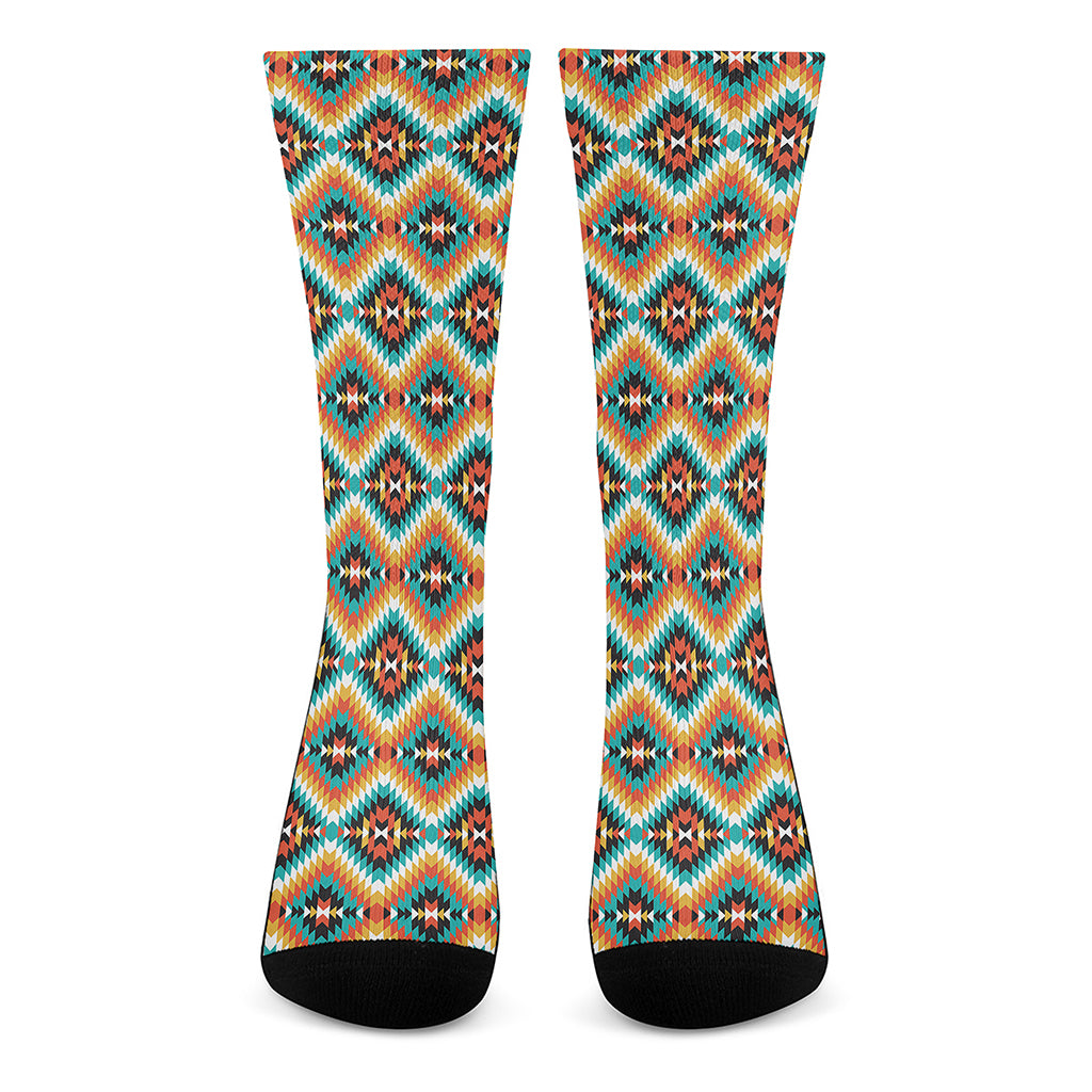 Ethnic Native American Pattern Print Crew Socks