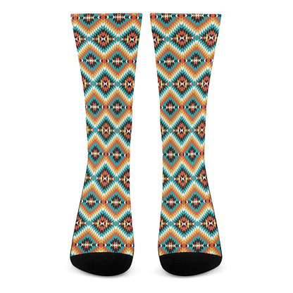 Ethnic Native American Pattern Print Crew Socks